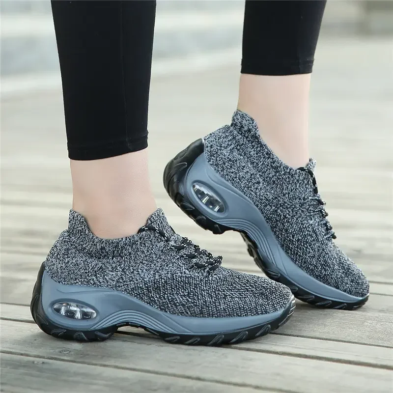 Ladies Platform Sneakers Women Casual Shoes Summer Mesh Running Sport Sock Shoes Chunky Trainers Woman Vulcanize Shoes