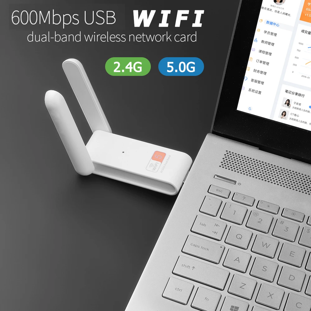 

2.4G 5G Dual-band Wireless network card 600Mbps Wifi adapter USB Signal Receiving Transmitter 802.11ac all for laptop business