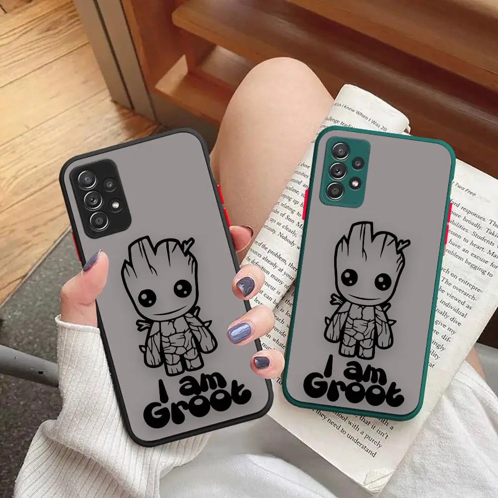 

Groot With Cute Lines Matte Case For Samsung A53 A73 A72 A33 A70 A52 A51 A50 A42 A32 A31 A30 A22 A21S A12 A11 A10S A10 5G Case