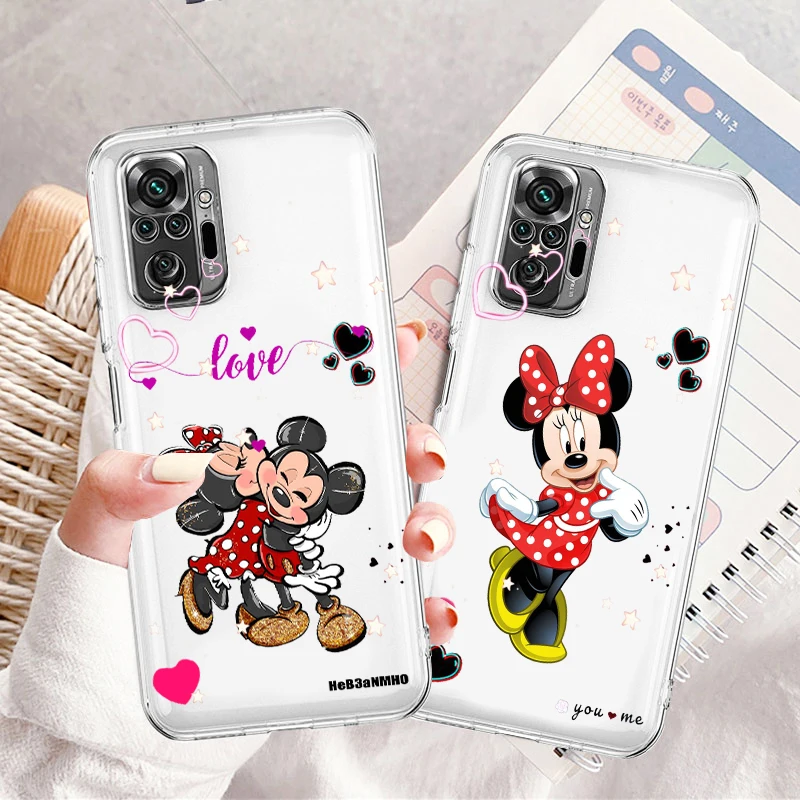 

Mickey Minnie Disney Cute Art Transparent Phone Case For Xiaomi Redmi Note 12 11E 11S 11 11T 10 10S 9 9T 9S 8 8T Pro Plus 5G 7