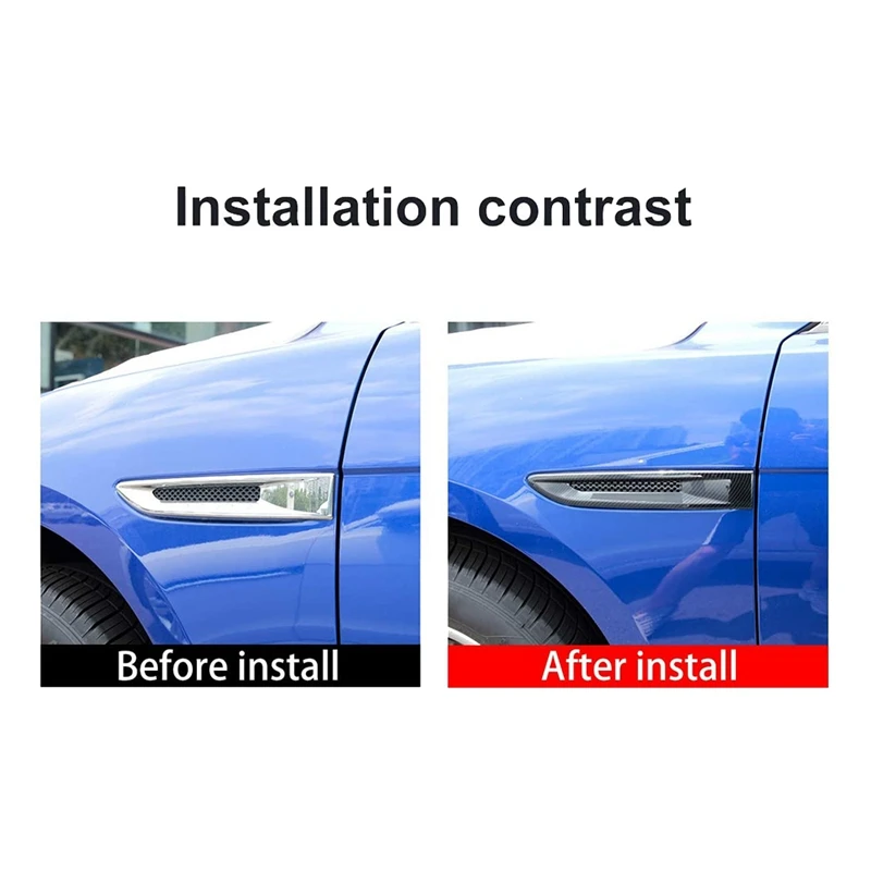 Carbon Fiber Side Fender Air Vent Outlet Cover Trim Decoration For Jaguar XF XE F-Pace X761 Accessories Set Of 2Pcs