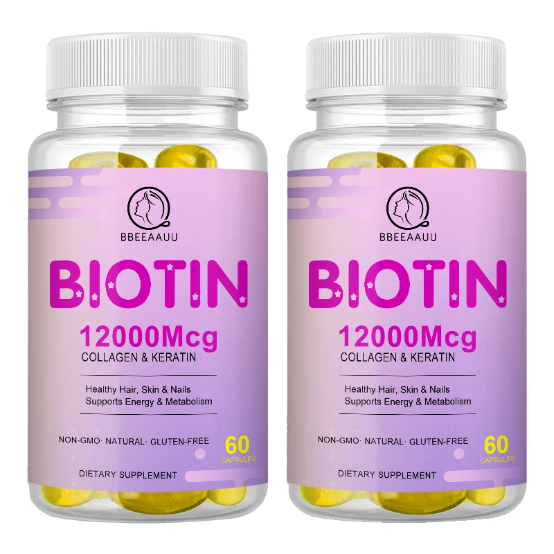 

Bbeeaauu Biotin Capsules for Hair Growth Strong Hair Roots Prevent Hair Loss Hairline Whitening Freckle Anti-wrinkle Skin Care