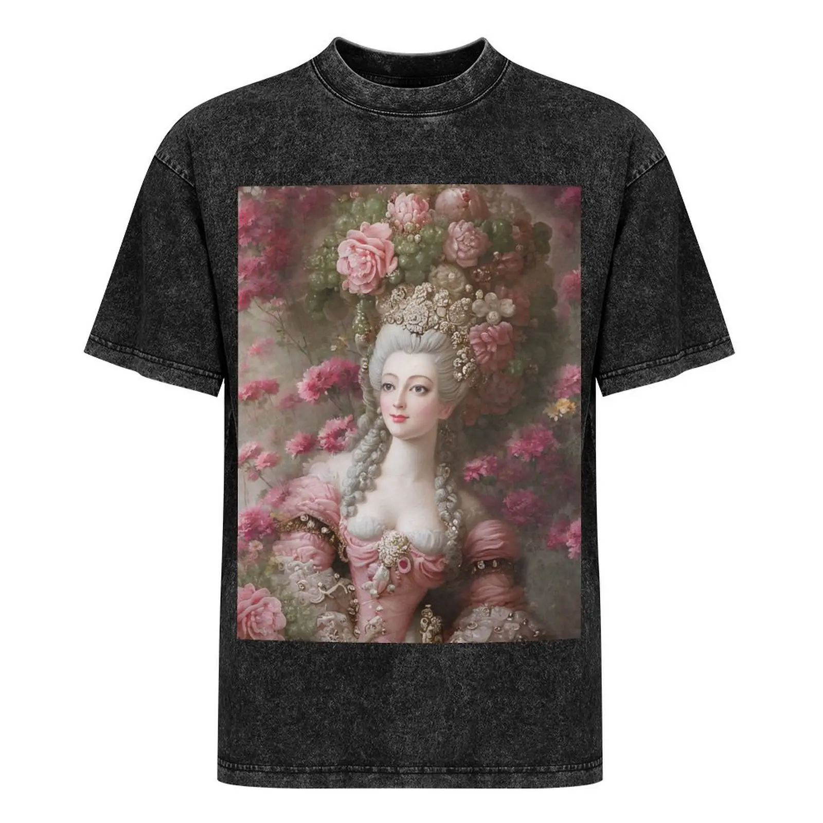 Мария-Антуанетта-футболка в стиле барокко с розами и королевой мужские футболки