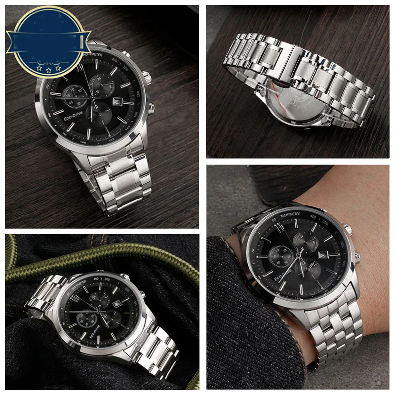 Citizen Light Kinetic Watch Strap 21mm Silver For Citizen AT2140 Stainless steel watch Band Men's butterfly clasp Bracelet