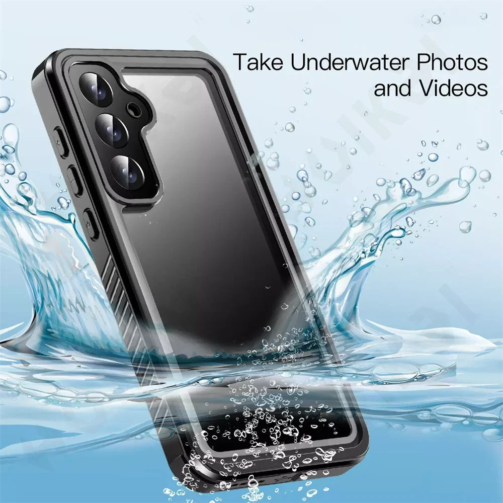 Фото Водонепроницаемый чехол IP68 Shellbox для Samsung Galaxy S24 S23 S22 Ultra FE A55 A35 A15 A54 4G 5G, роскошный алюминиевый чехол для телефона для плавания №2