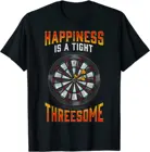 Drats игрок счастье это жесткая Тройная смешная футболка Dartboard