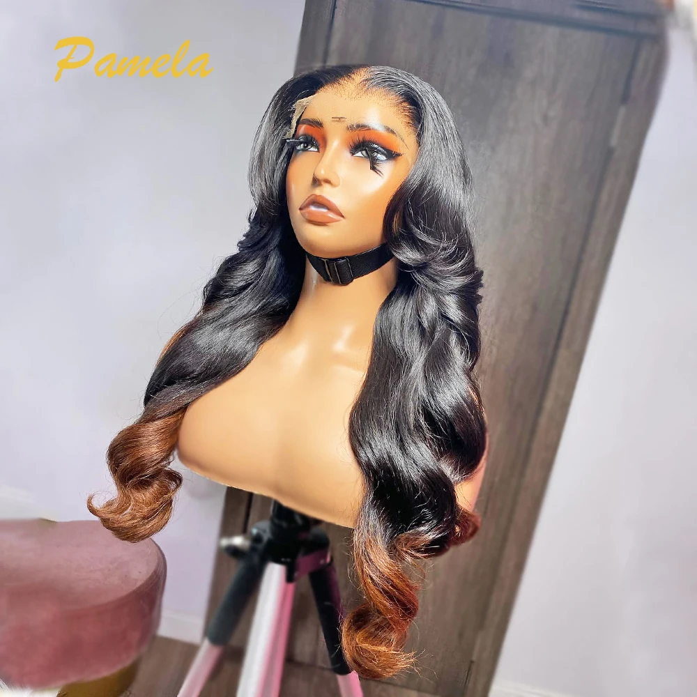 Оригинальные вьетнамские волосы Ombre 1b/4 цветные бесклеевые человеческие парики