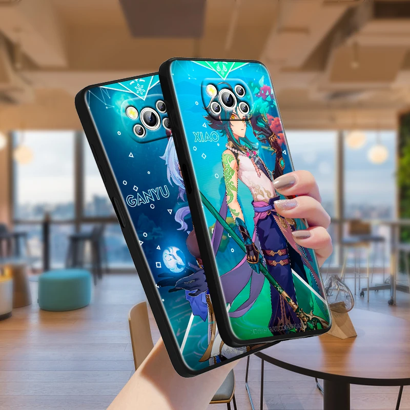 

Genshin Impact For Xiaomi Poco M4 X3 F3 GT NFC M3 C3 M2 F2 F1 X2 Pro Mi Mix3 Black Phone Case Fundas Coque Capa