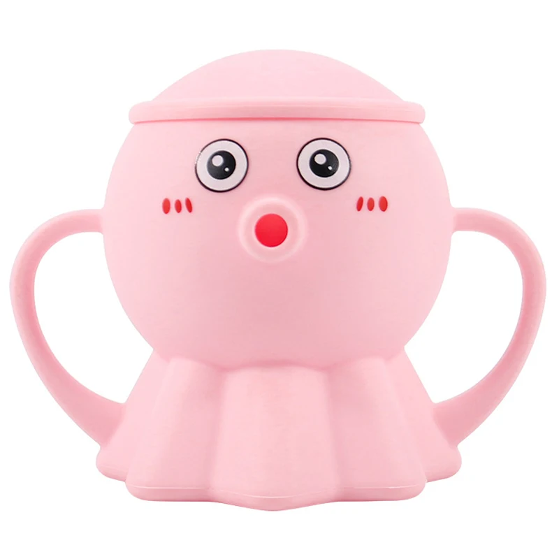 

Silicone Snack Cup with Dual Handle & Straw High- & Low-Temperature Resistant Spillproof Cup with Lid Anti-Slip Kid Cup 2021