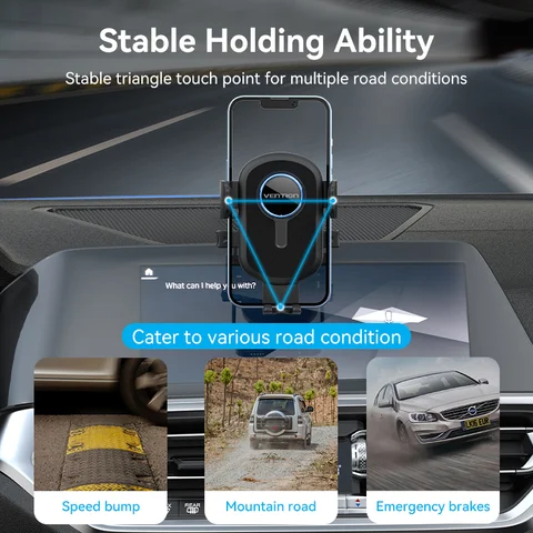 Автомобильный держатель для телефона Vention 3 в 1, подставка Gravity, автоматическое восстановление для приборной панели, лобовое стекло, автомобильное вентиляционное отверстие для iPhone 16 Xiaomi Samsung