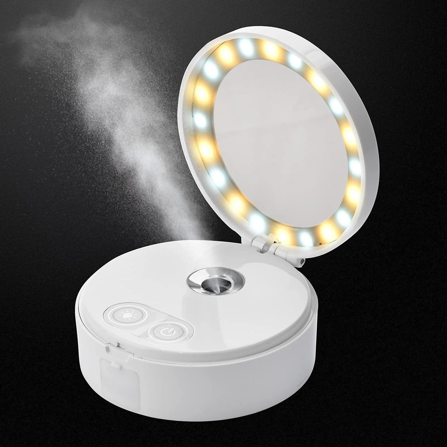 

Мини-Отпариватель для лица со светодиодной подсветкой, портативный распылитель нано-тумана, косметическое зеркало для женщин, дорожный макияж, инструменты для ухода за кожей лица