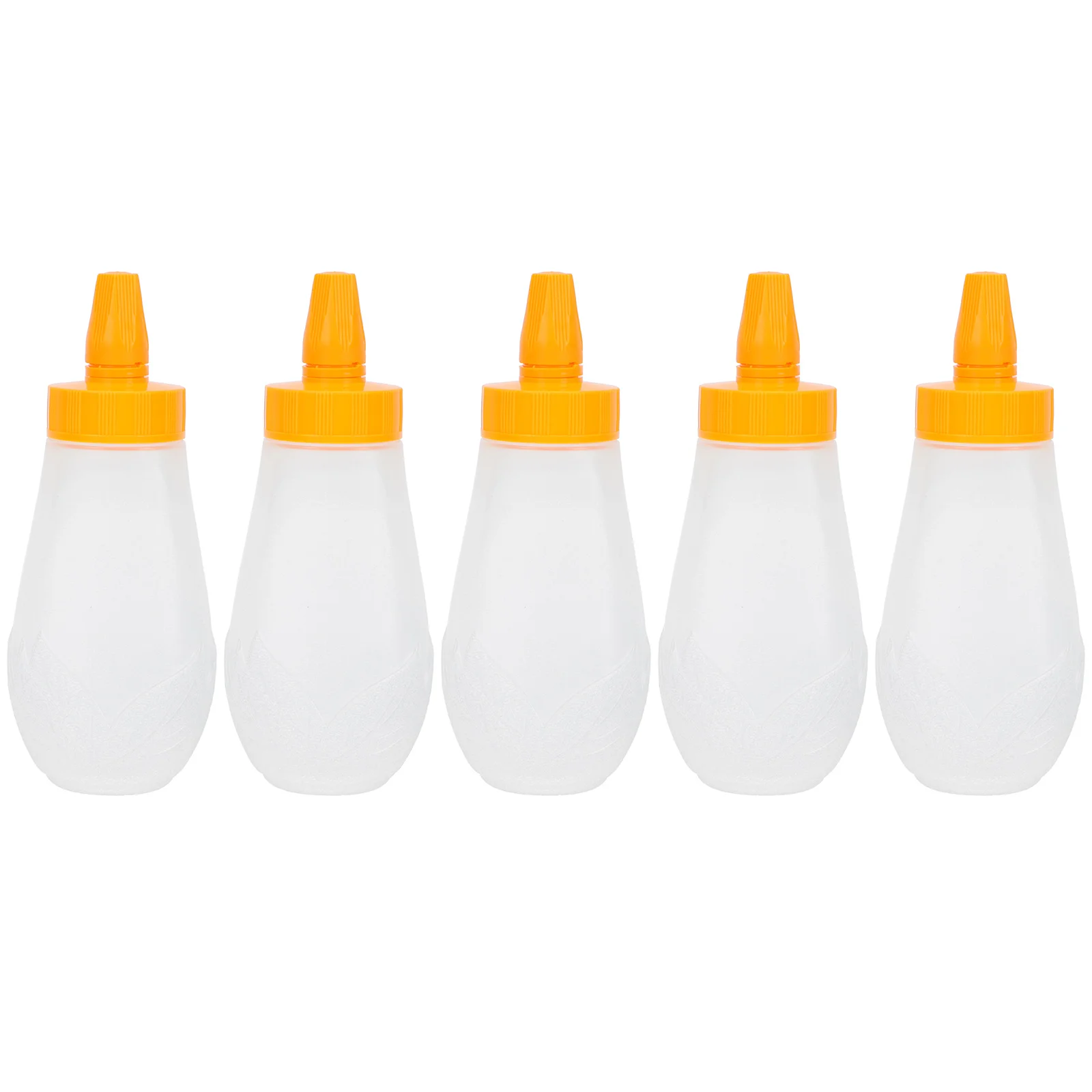 

5Pcs Transparent Bottles Tip Squeezes Honey Bottles Plastic Bottles Sauce Bottle