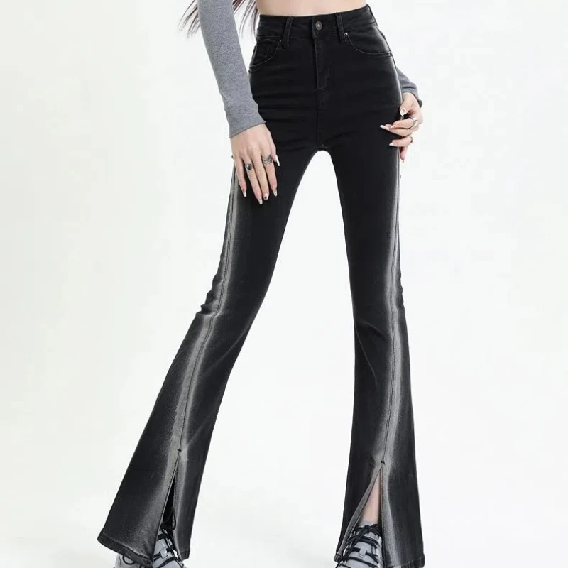 Женские ретро джинсы из полиэстера