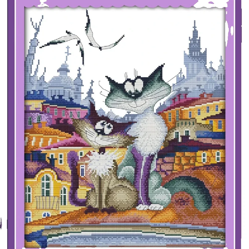 Joy Sunday новый набор для вышивки крестом с принтом легкий узор ткани Аида рукоделие