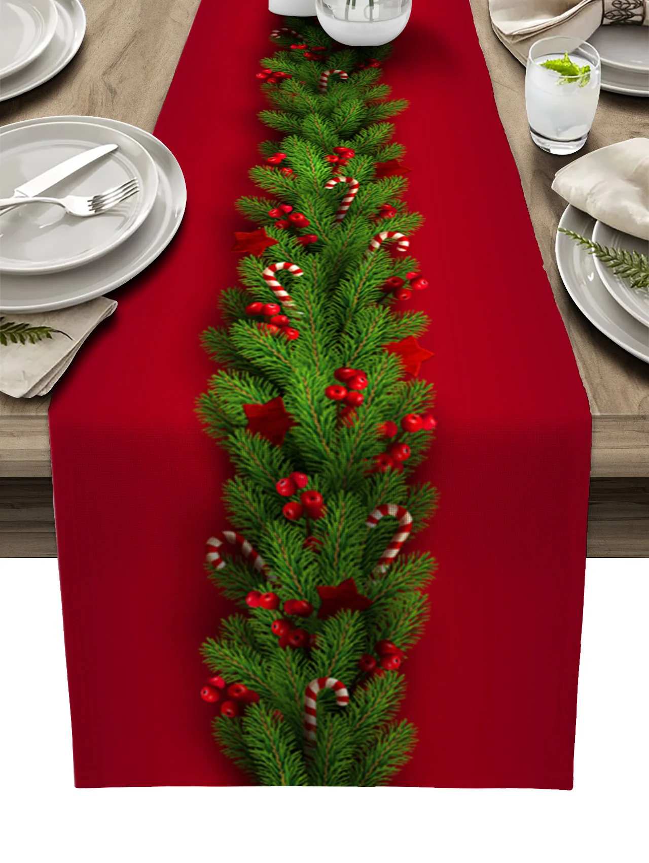 Скатерть с иглами для рождественской елки украшение стола бантом свадебное