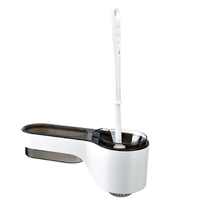 

Toilet Wall Mounted Toilet Brush Storage Rack No Dead Angle Toilet Brush No Punching Household Finishing Rack with Brush