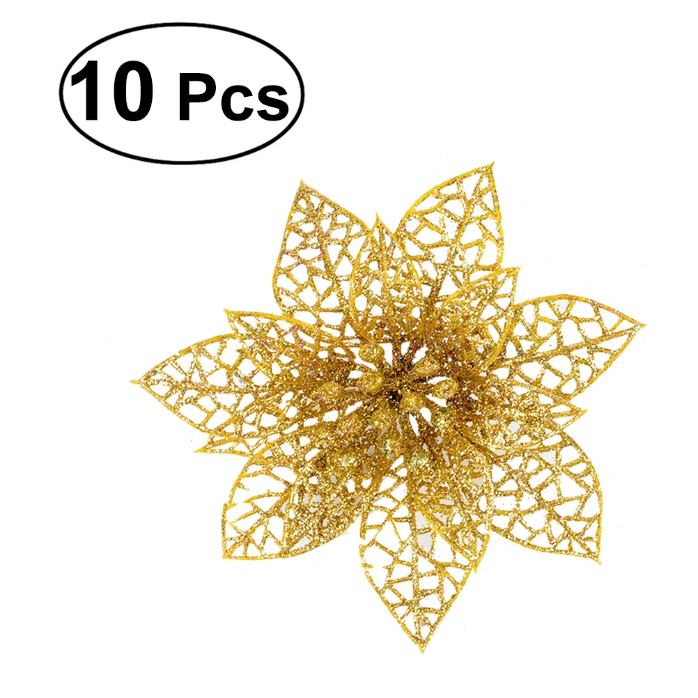 

Christmas Flowers Poinsettia Tree Artificialdecorations Glitter Xmas Silver Poinsettiasflower Faux Pointsettas Poinsetta