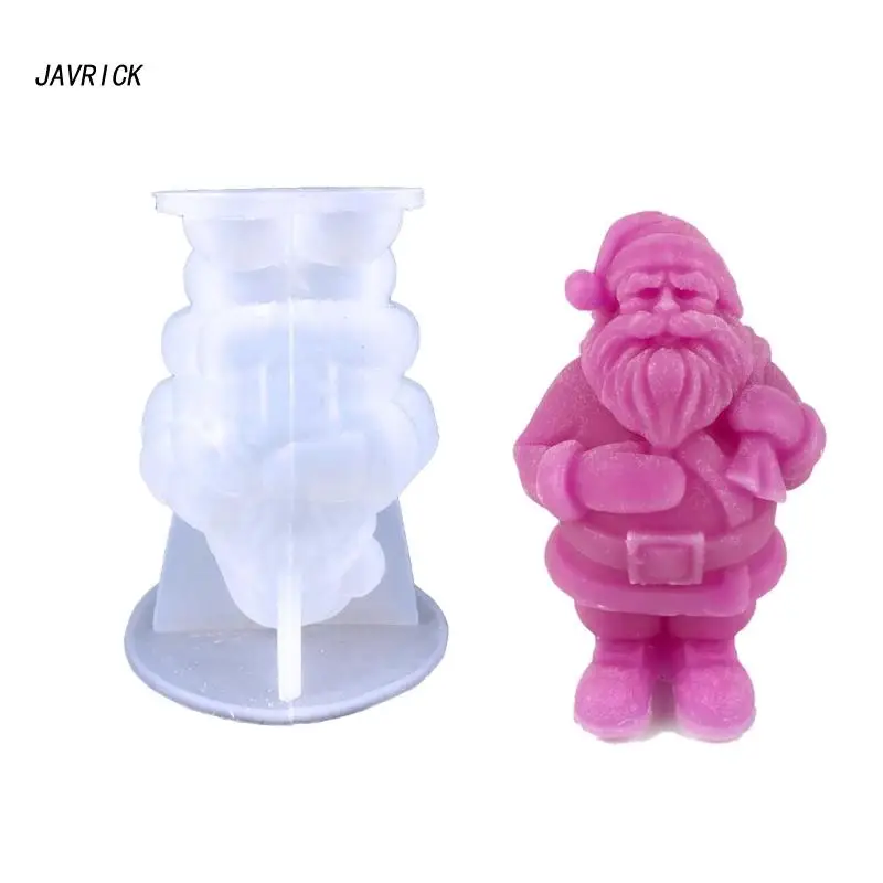 

3D Santa Claus Candle Silicone Mold for Handmade Desktop Decor Gypsum Epoxy Resin Aroma Candle Mould for Home Decoration