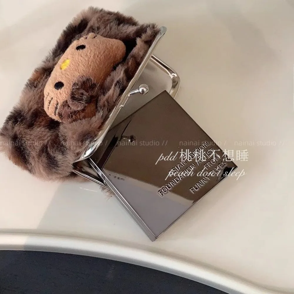 Kawaii Hello Kitty кошелек милый плюшевый леопардовый узор портативная сумка для