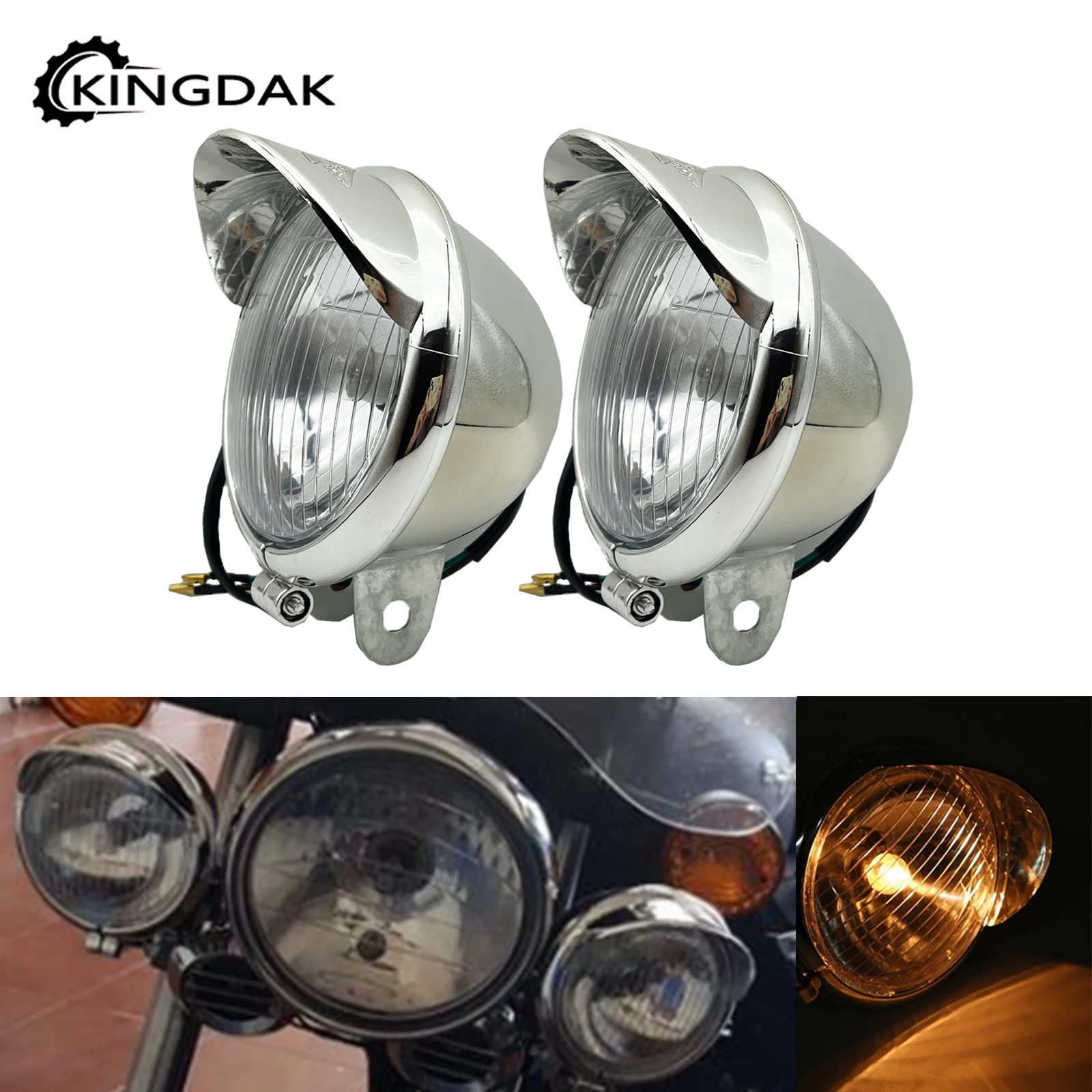 

Хромированные универсальные мотоциклетные противотуманные фары DC12V для Harley Touring Sportster XL 883 1200 Dyna Softail Bobber Chopper