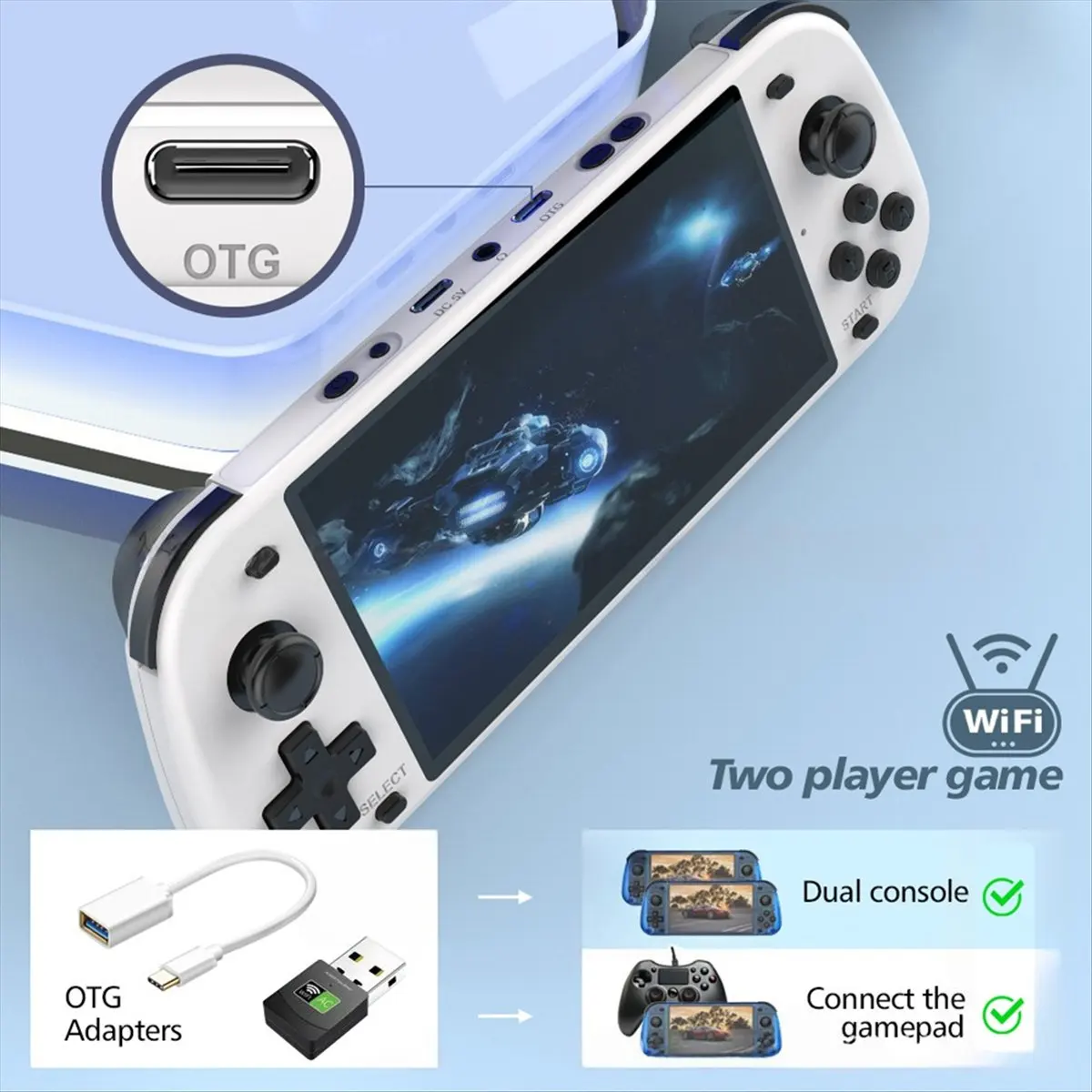 Фото ■ ★ Новинка: Модная ретро-портативная игровая консоль R50S, 128 ГБ, система Linux, 5,1-дюймовый IPS-экран, онлайн-игры для двух игроков, модель B №5