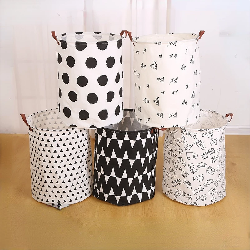 

Nordic Fabric Storage Basket Laundry Basket Dirty Clothes Basket Foldable Dirty Clothes Basket Sundries Toy Clothes Storage Bag