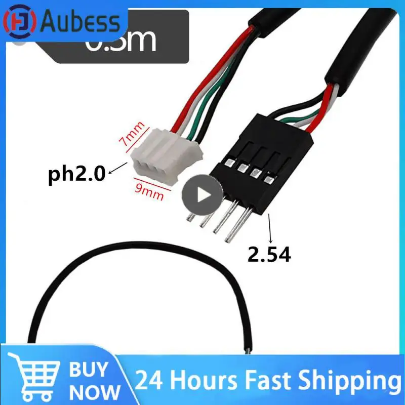 

Alloy Usb Patch Cord 30cm Patch Cord Ph2.0 To Dupont 2.54mm Hole 5pin Control Board Computer Accessories Black