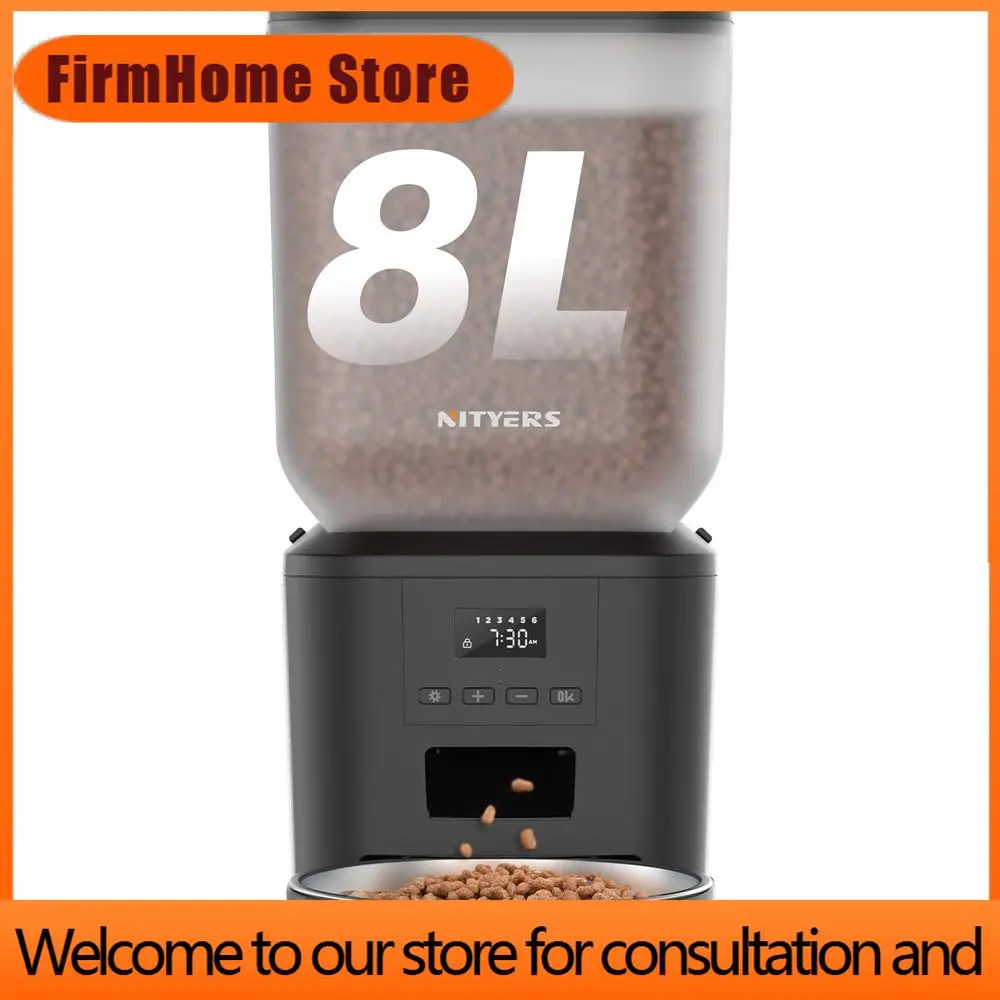 Фото Автоматический дозатор корма для животных FirmHome Store8L большой емкости с ЖК-дисплеем, таймером на 50 порций, 6 приемов пищи в день, лоток для свежего корма №1