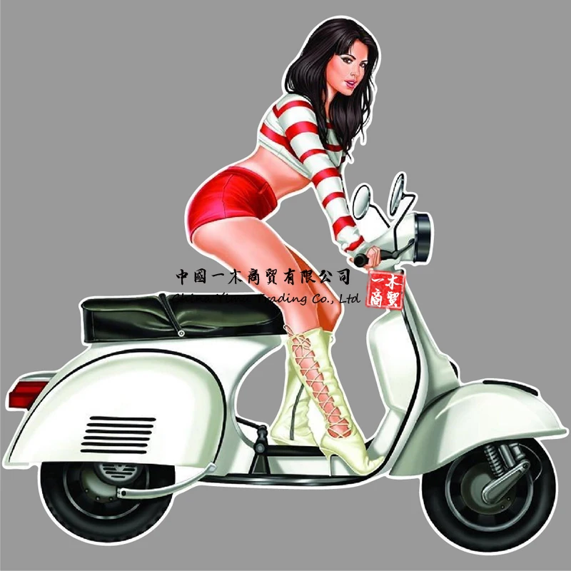 

Набор наклеек на ролик, скутер, булавка, девушка, сексуальная наклейка Vespa, наклейка