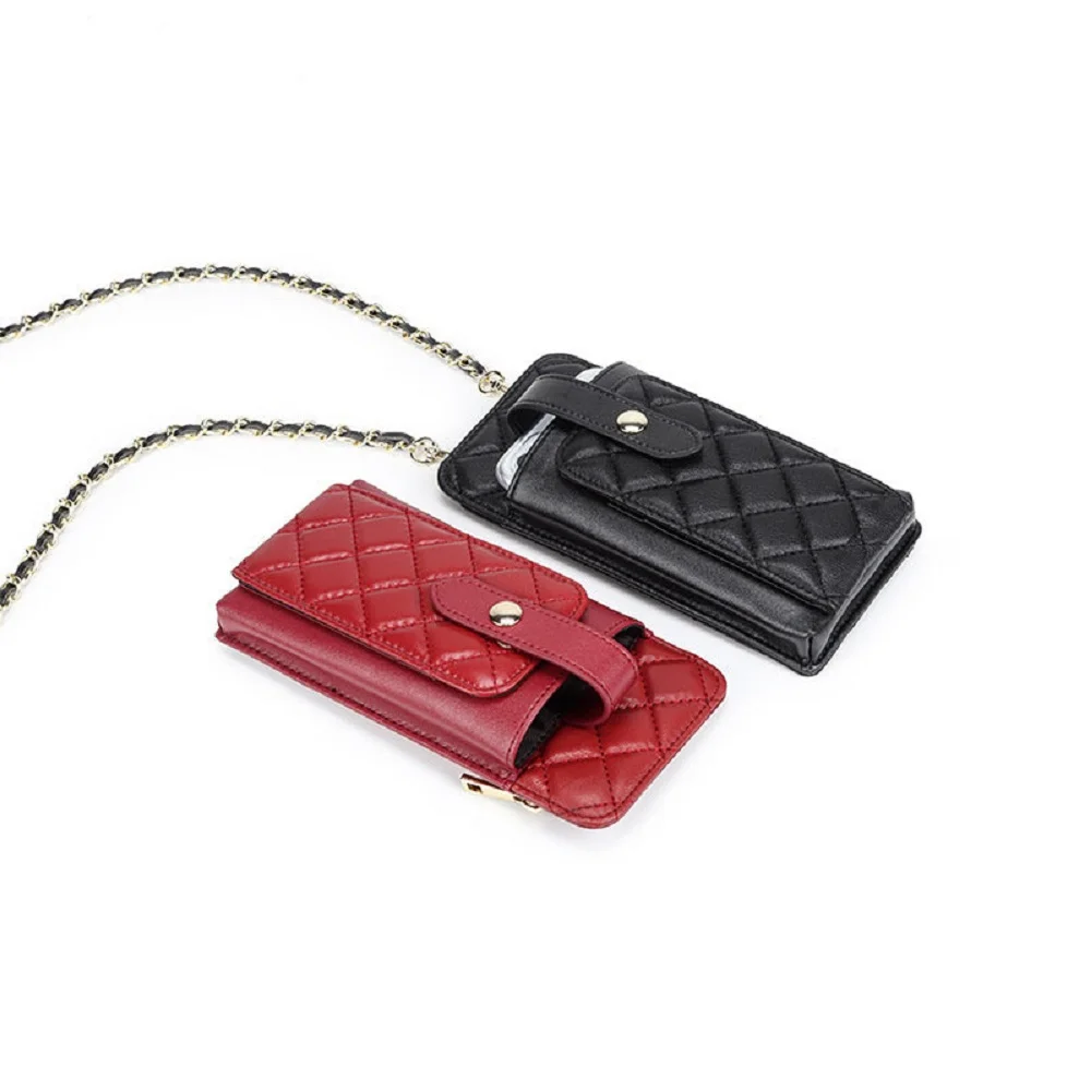 

URBAN MASTER Women Small Shoulder Mini Corssbody Bags Soft Genuine Sheepskin Leather Sling Phone Pocket Purse with Chain Strap