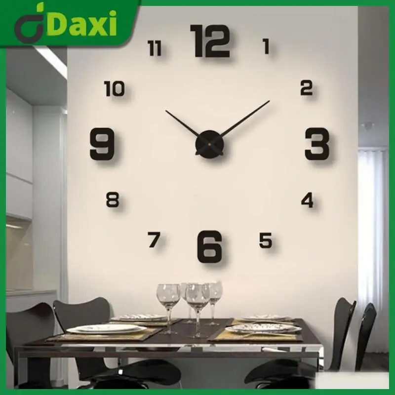 

Mute Wall Clock Stickers Home Decor Clock Laser Engraving Clock Wall Stickers Simple Installation Luminous Digital Clock Clock