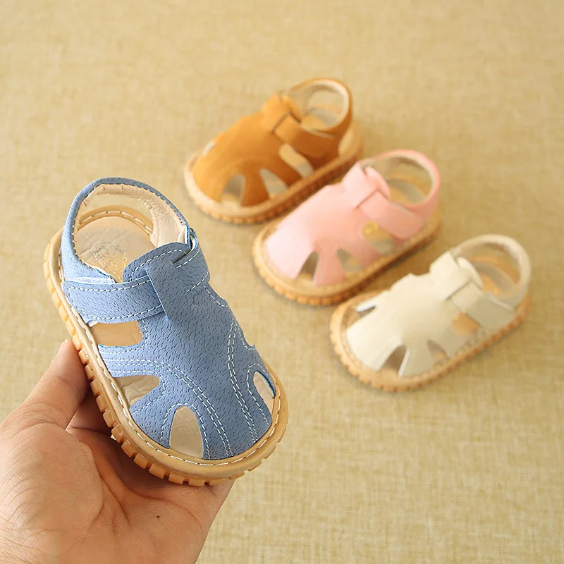 2023 Baby Sandals Toddler Boys First Walkers Newborn Girls First Shoes Indoor Soft Sole Infant Sandals Summer Beach Baby Shoes