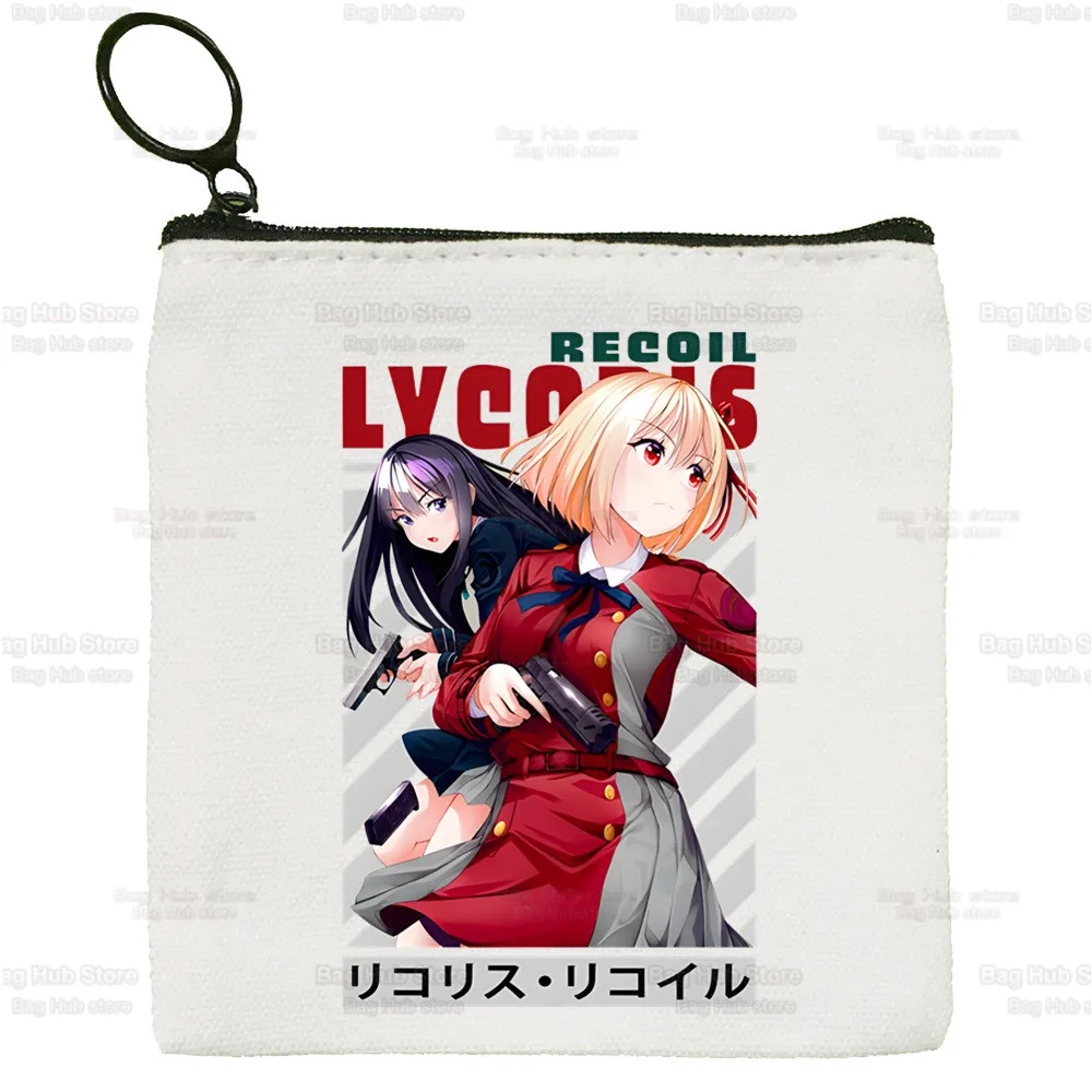 Lycoris Recoil Anime Wallets Coin Pocket Nishikigi Chisato Purse Boy and Girl Inoue Takina Wallet with Card Holders