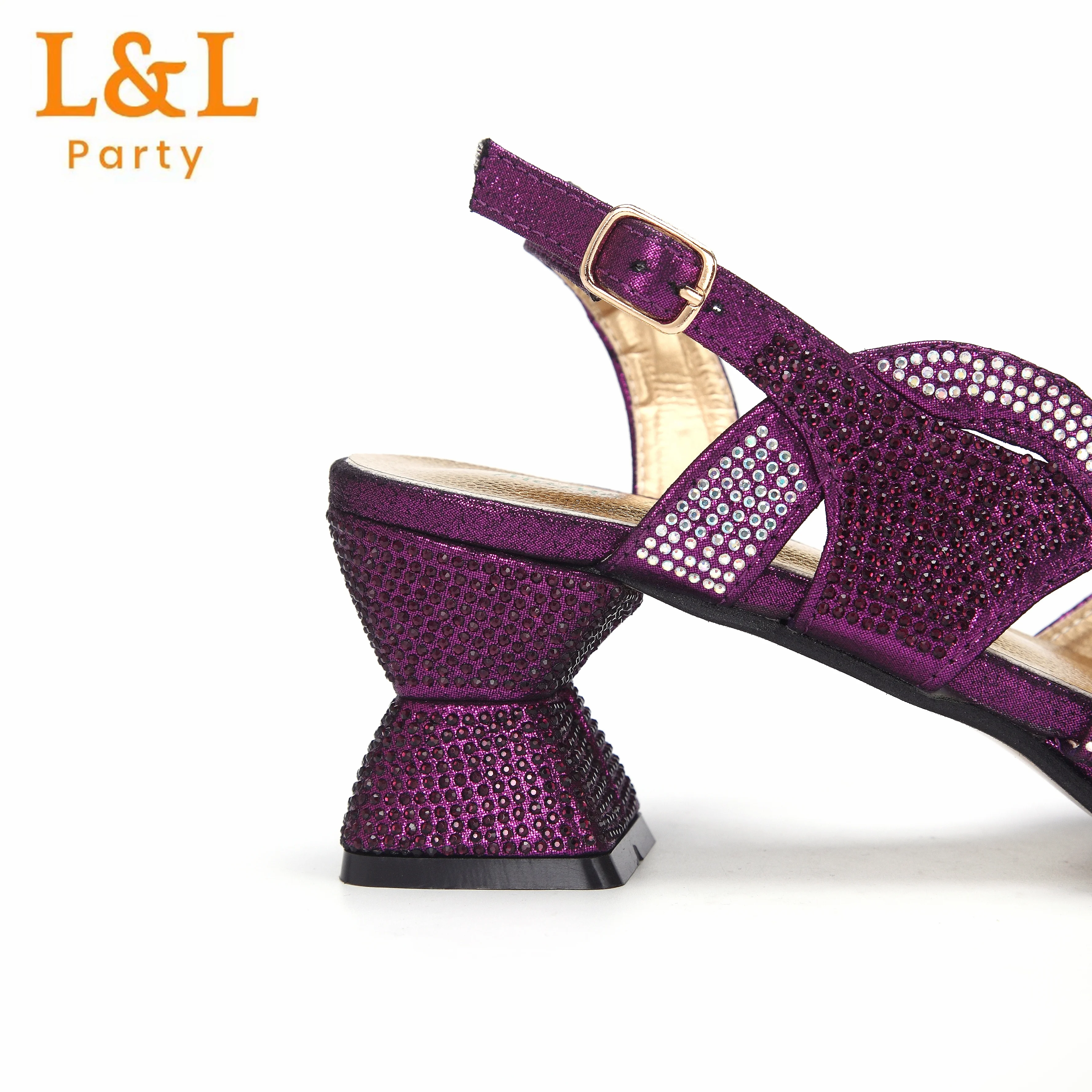 Женские сандалии Hott на высоком каблуке с открытым носком туфли фиолетового цвета