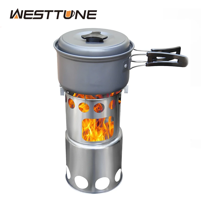 

Westtune Outdoor Firewood Stove for Camping Stainless Steel Split Wood Burning Stove Ultralight Folding Firewood Burners Hiking