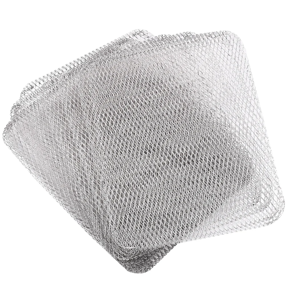 

10 Pcs Disposable Grill Aluminum Mesh Mats Outdoor Bakeware 38.8X30.5X0.2CM BBQ Silver Grilling