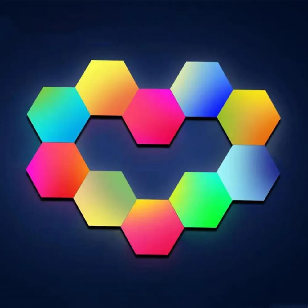 Quantum Lamp LED Hexagon Light Touch Sensitive Sensor Panel Night Lights DIY Modular Game Room Decoration Creative RGB Wall Lamp
