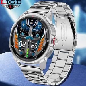 LIGE Steel Smart Watch For Men 1.32 HD Smartwatch Colour Display Waterproof 2022 Fitness Tracker New