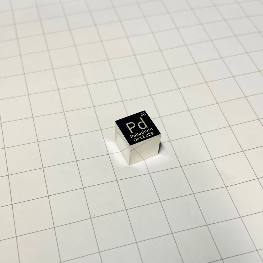 

Free Shipping Mirror Polished Palladium Metal 9995 Pure 10mm Pd 12g Carved Density Cube / Ingot Element Periodic Table