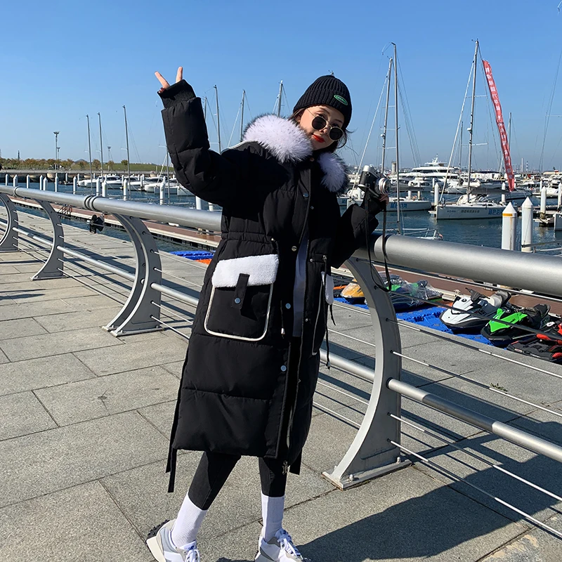 Women Mori Style Thickening Cotton-padded School Long Over-the-knee Winter Overcoat New Tide Ins Loose Coat Female Casual Trench