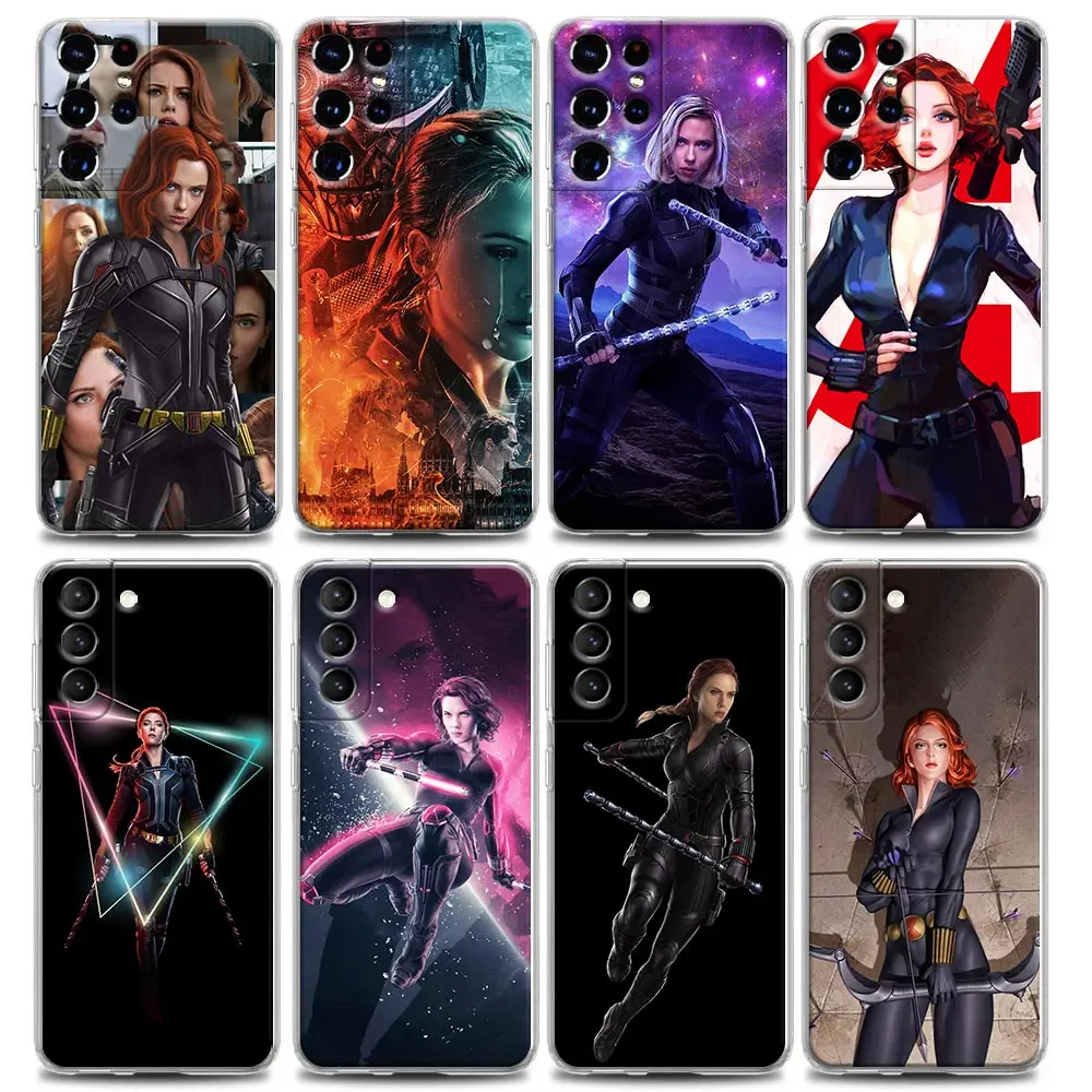 

Clear Phone Case for Samsung S22 S21 S20 S10e S10 S9 Plus Lite Ultra FE 4G 5G Soft Silicone Case Cover Sexy Cool Black Widow