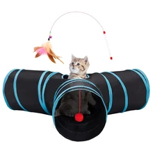 Foldable Cat Tunnel Kitty Pet Training Interactive Fun Toy Tunnel Bored For Puppy Kitten Rabbit Pet Cat Toys Set Play Tunnel