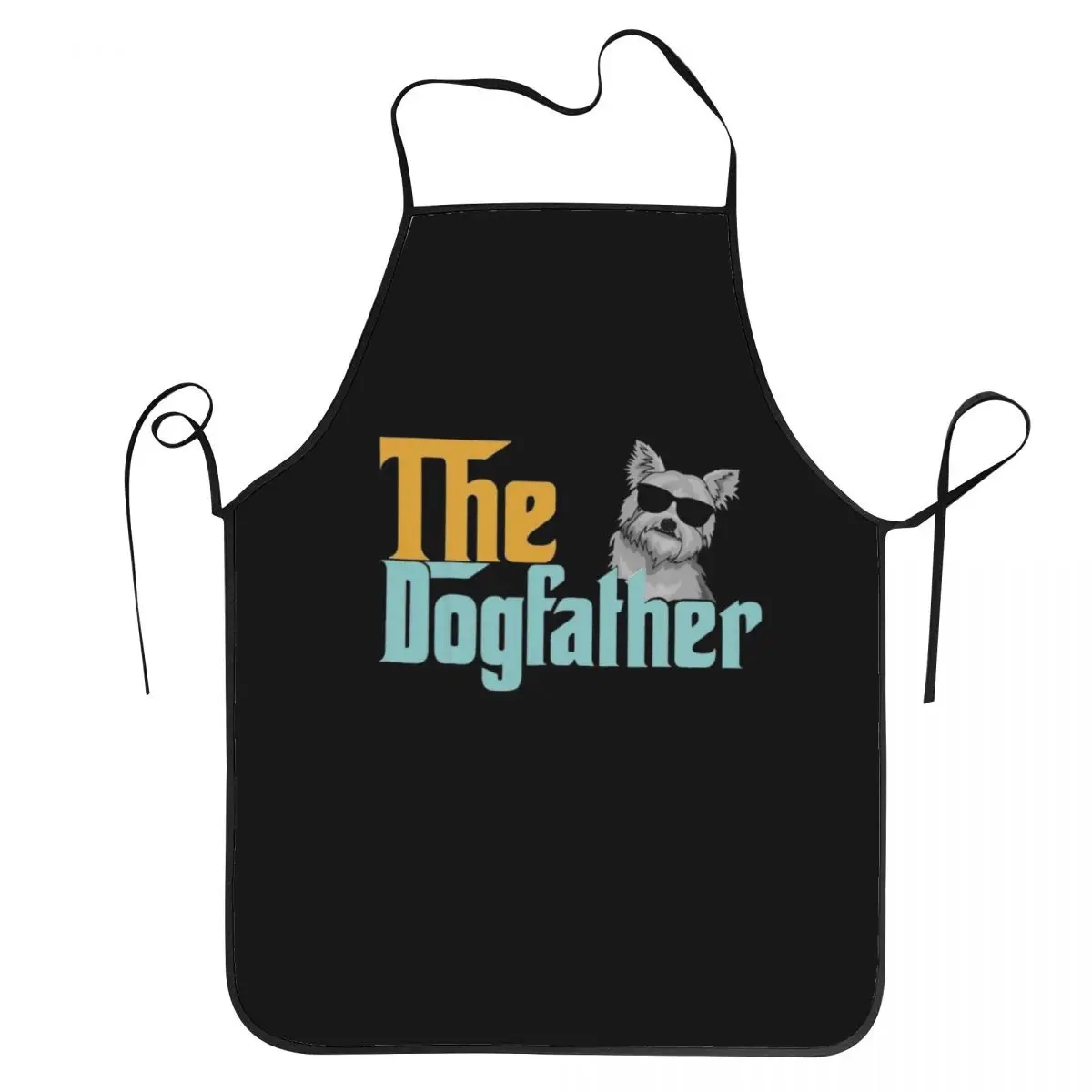 

Cool The Dogfather Yorkie Dog Apron Women Men Vintage Adult Unisex Kitchen Chef Bib Tablier Cuisine Cooking Baking Gardening