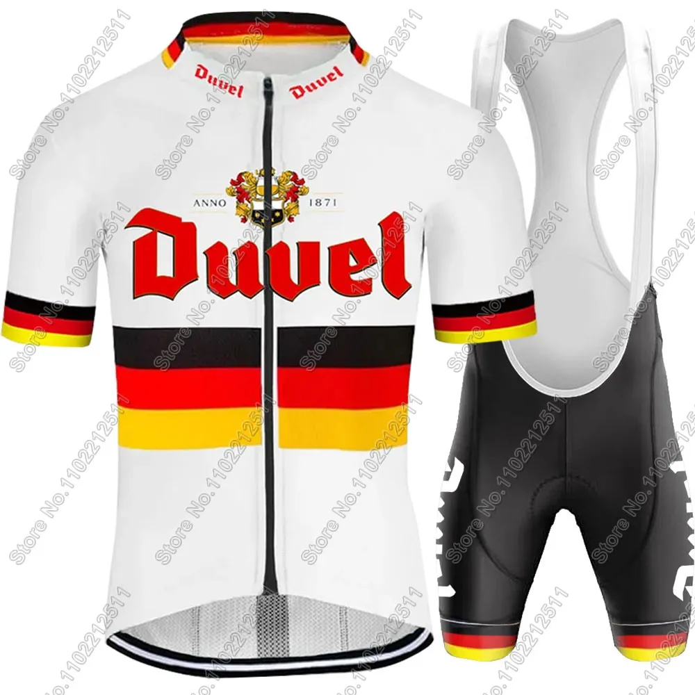 Фото Duvel 2024, велосипедный трикотаж, немецкий комплект, мужская одежда с коротким рукавом, мужские рубашки для шоссейного велосипеда, костюм, велосипедные нагрудники, шорты MTB Maillot Ropa №1