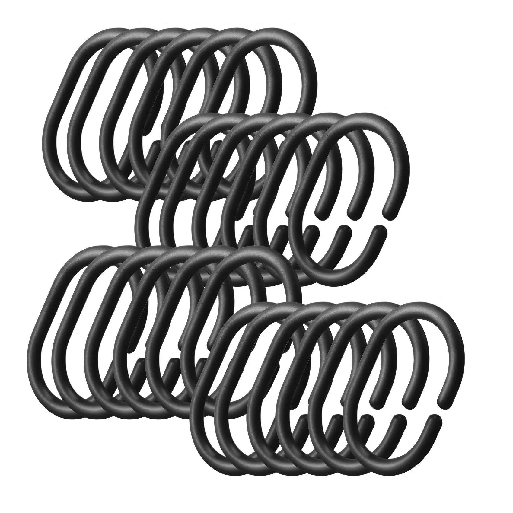 

24 PCS Shower Curtain Rings Plastic Shower Curtain Hooks for Bathroom Shower Rod