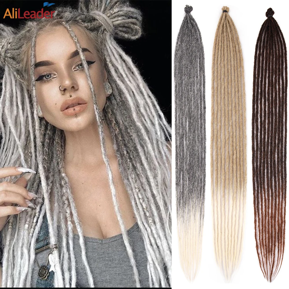 New Synthetic Hip-hop Dreadlocks Braids 36 Inch Soft Faux Locs Long Dreadlock Extensions Handmade Colored Hair Extensions