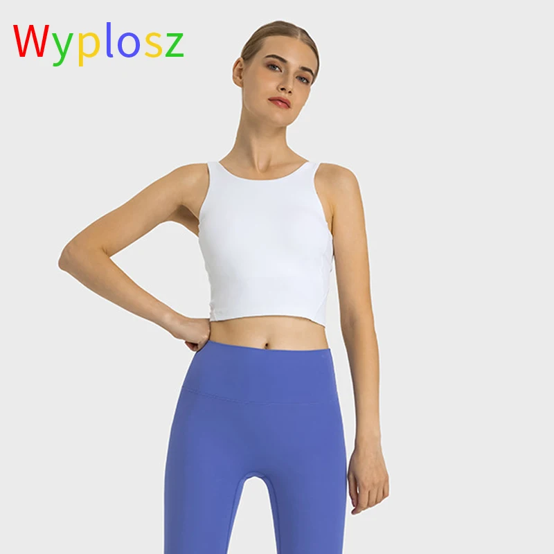 Wyplosz Sports Bras Winter Fitness Workout Comfortable Shockproof Stretch Top Fixed Cup Nylon Vest Back High Strength Lengthen