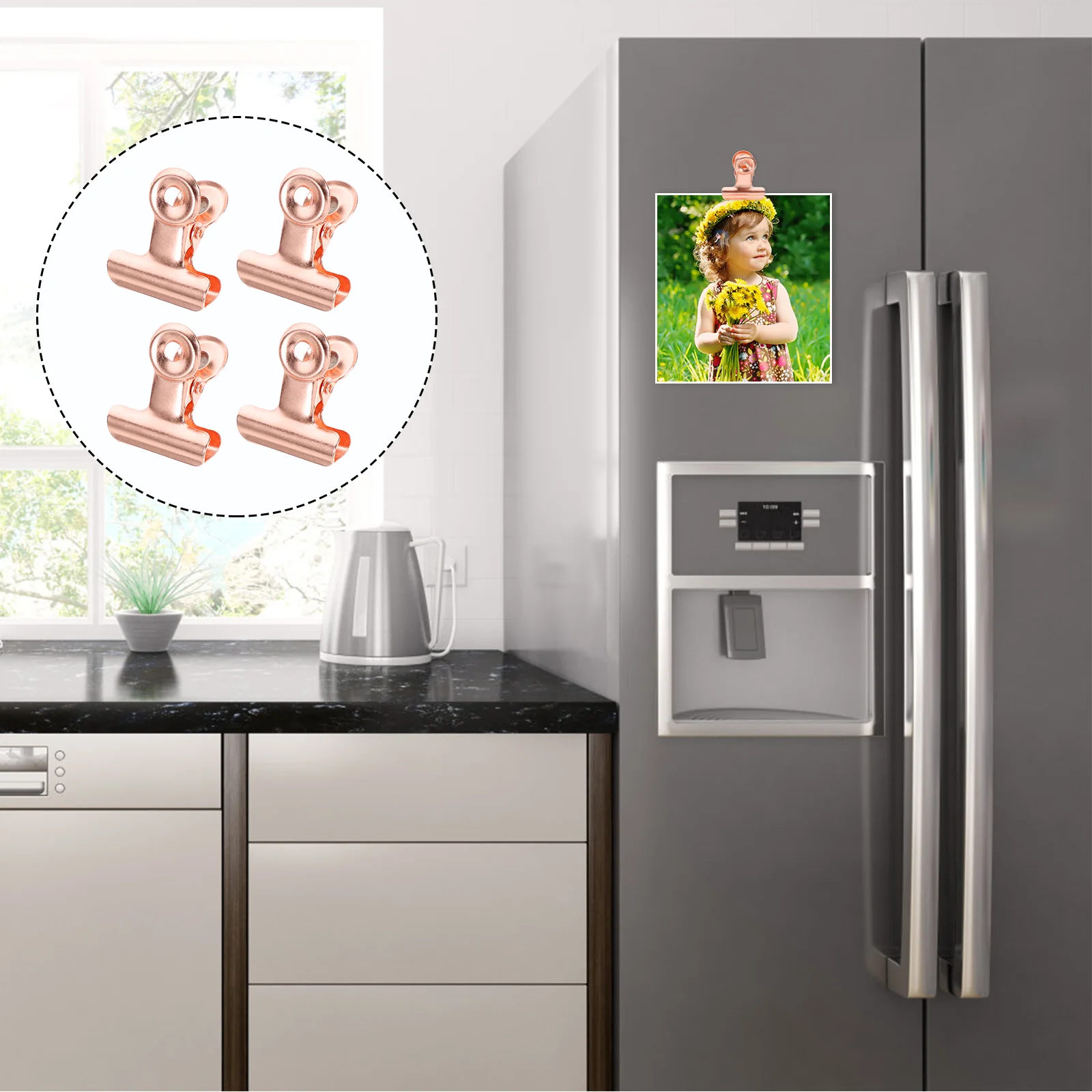 

12 Pcs Calendar Fridge Magnetic Clips Refrigerator Black Magnets Photo Whiteboard Metal Clamp