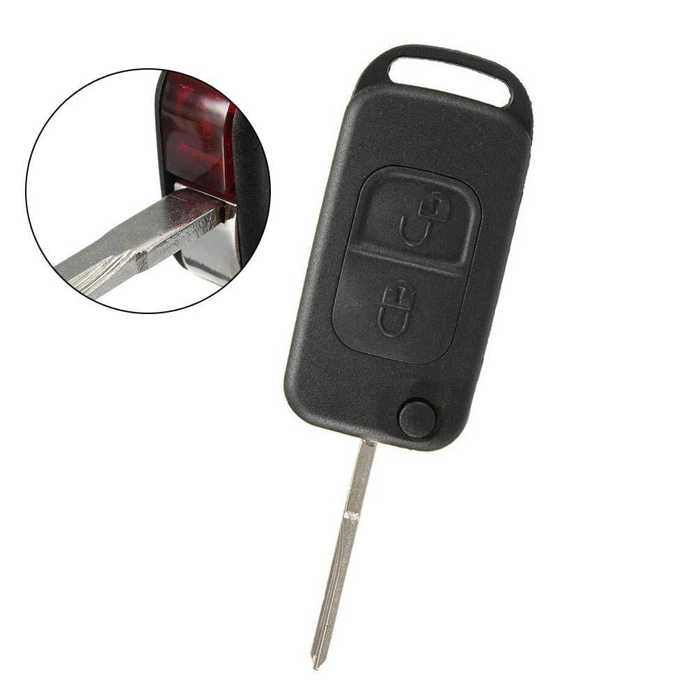 

Useful Durable New Practical Quality Key Fob Key Case Shell 2 Button 60*32*16mm Accessories Black Flip Folding