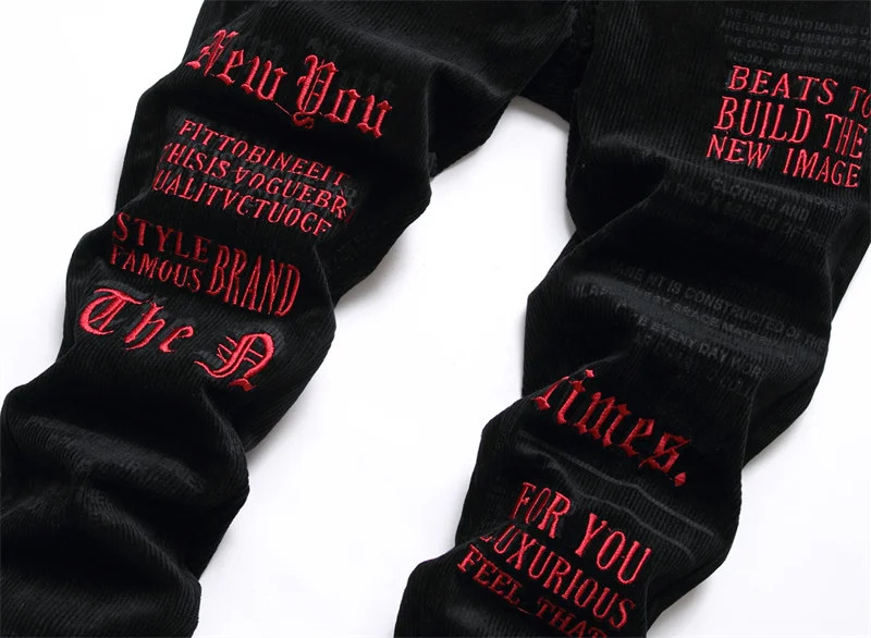 Men's Colorful Graffiti Printed Jeans Y2K Colorful Slim Fit Tapered Elastic Casual Pants Fashion Street Clothing Small Foot Pant